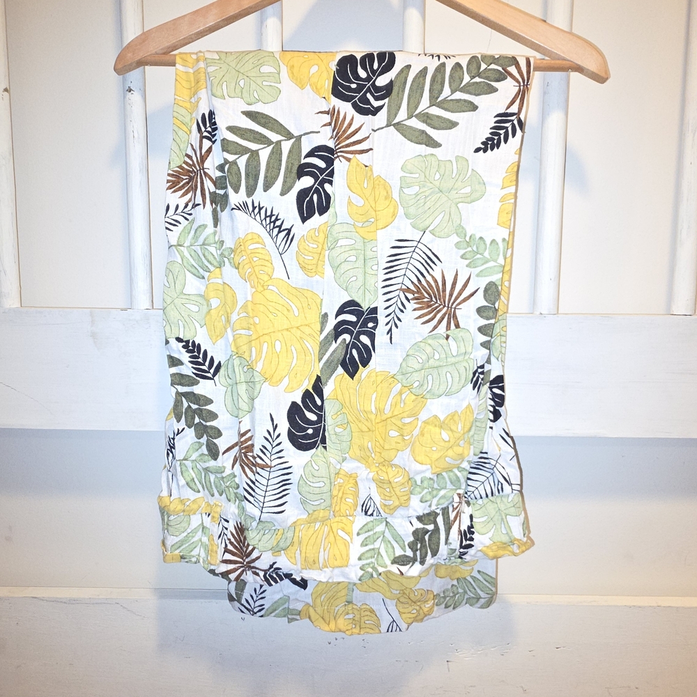 Tropical Leaf Print Pants